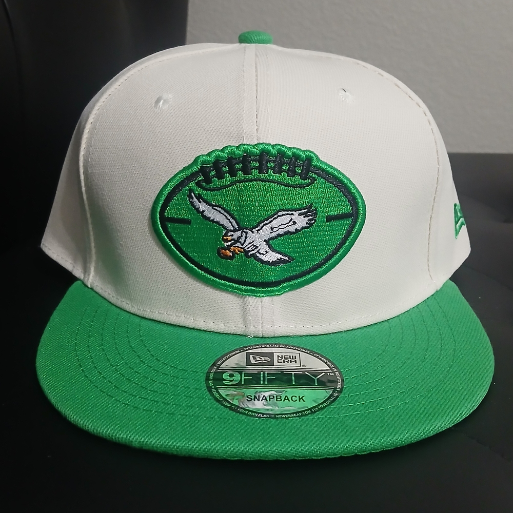 New Era White and Green Eagles Throwback Cap